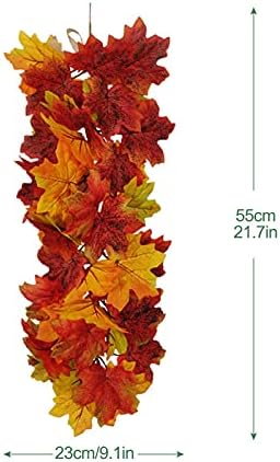 MSUIINT Fall Maple Leaf Swag Garland Wall Decor 2Pcs