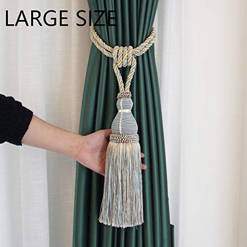 BEL AVENIR 2 Pack Tassel Curtain Holdbacks Rope Tie-Backs