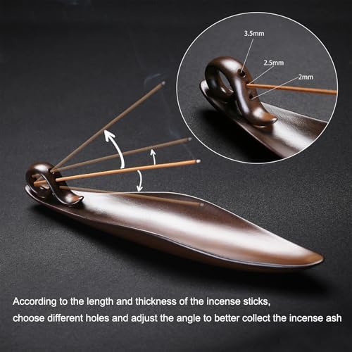 9 Inch Incense Stick Holder with 3 Holes Ceramic Ash Cather