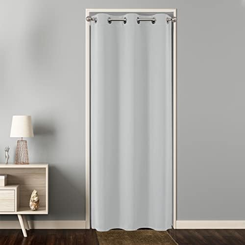 Joydeco Blackout Door Curtain 78 Inches Greyish White