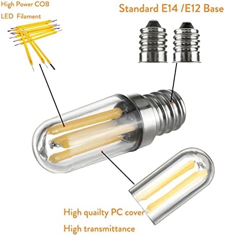 10Pcs Dimmable Mini E14 E12 LED Filament Bulbs Warm White Lighting