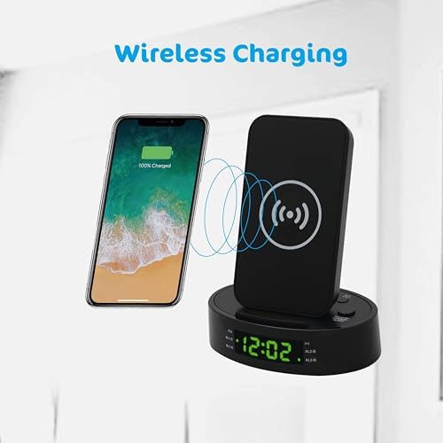 HX-203Wi PLL FM Radio Alarm Clock with Wireless Charging