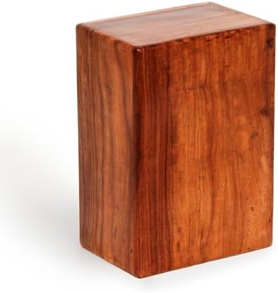 TrendBell Handcrafted Wooden Urn Box for Human and Pet Ashes 7x5 Inch