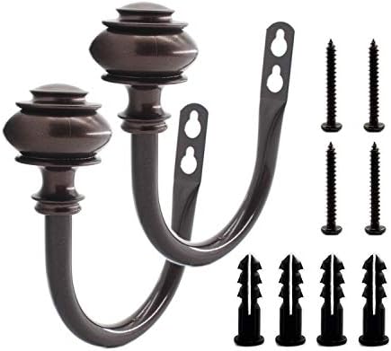 2 Pack Curtain Holdback Hooks U-Shaped Metal Curtain Tiebacks for Drapes