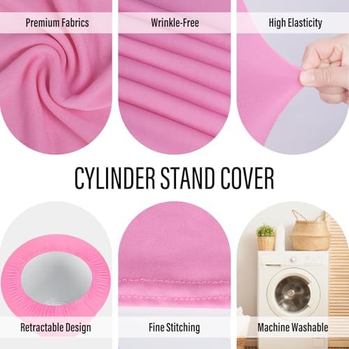 LEBENGURU 5Pcs Cylinder Pedestal Covers Pink