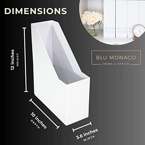 BLU MONACO Set of 6 Foldable White Magazine File Holders