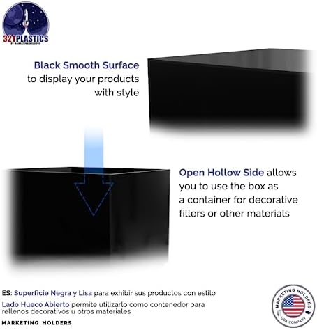12 Inch Acrylic Riser Display Box with One Open Side
