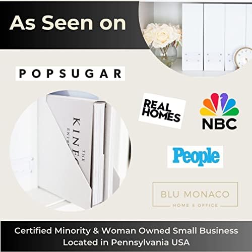 BLU MONACO Set of 6 Foldable White Magazine File Holders