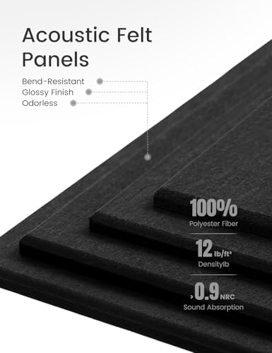 Large Felt Bulletin Board 48x36 Black 6 Pack with 40 Adhesive Tabs
