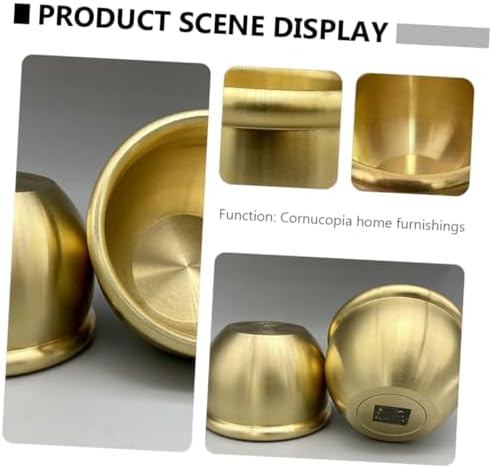 IMIKEYA Copper Cornucopia Incense Burner Ashtray Lid Retro Decor