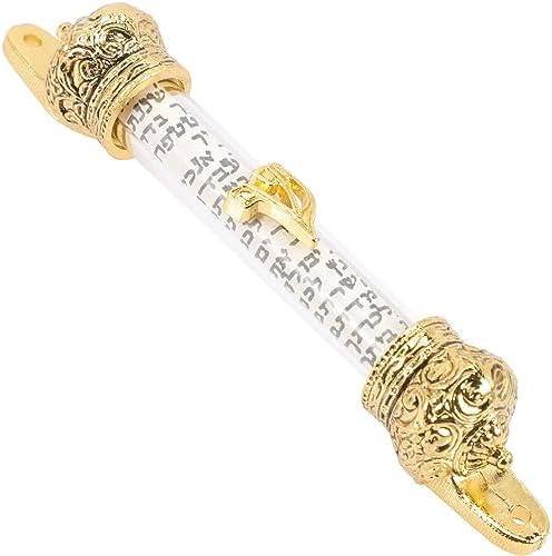 HOMSFOU Metal Mezuzah Scroll Door Blessing Ornament