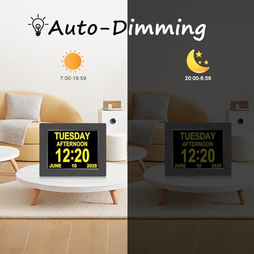 Jaihonda Large Digital Clock with Day Date and 12 Alarms