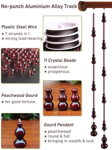 NEVKA Wooden Bead Curtain for Doorways and Room Dividers