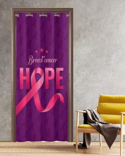 Hope Breast Cancer Doorway Curtains - 54x78 Blackout Panels