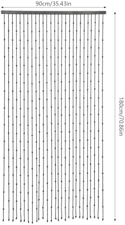 Handmade Wood Bead Curtain Door Panel Black