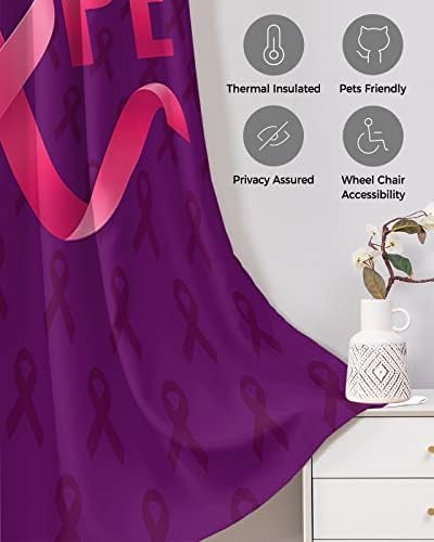 Hope Breast Cancer Doorway Curtains - 54x78 Blackout Panels