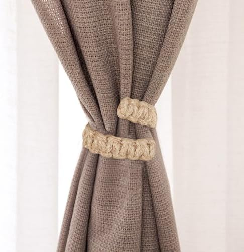 4 PCS Boho Rope Curtain Holdbacks Rustic Farmhouse Decor