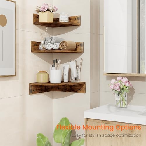 Homode 3 Tier Corner Shelf Wall Mount Set