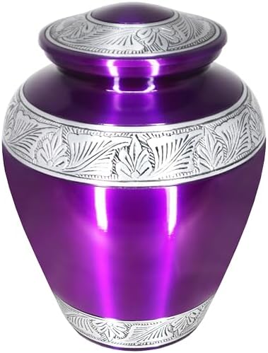 M MEILINXU Purple Large Personalized Urn for Human Ashes