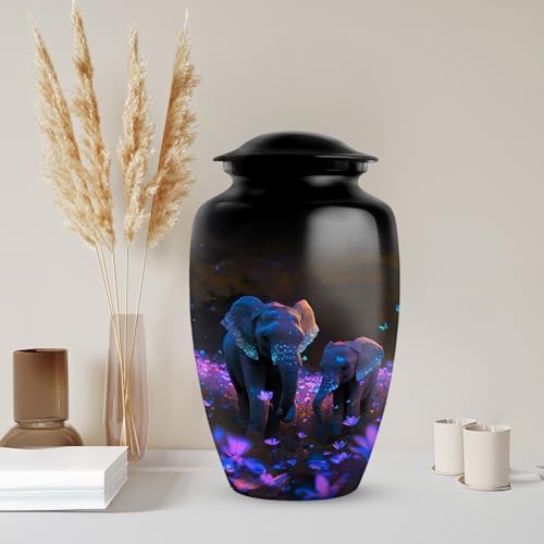 Aluminum Elephant Ashes Urn - 10 Inch Cremation Urn for Adult