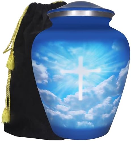 Celestial Cross Cremation Urn for Adult Ashes