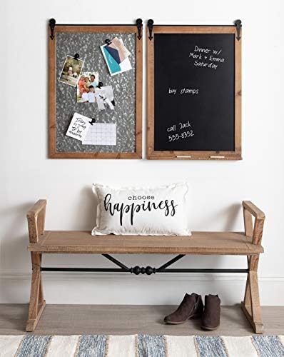 Kate and Laurel Modern Farmhouse Memo Board with Magnetic Surface
