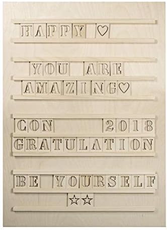 Rayher Wooden Memo Board 30x42cm Natural with 96 Letters Numbers Symbols
