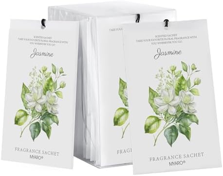 MYARO 12 Pack Jasmine Scented Sachets for Drawer and Closet