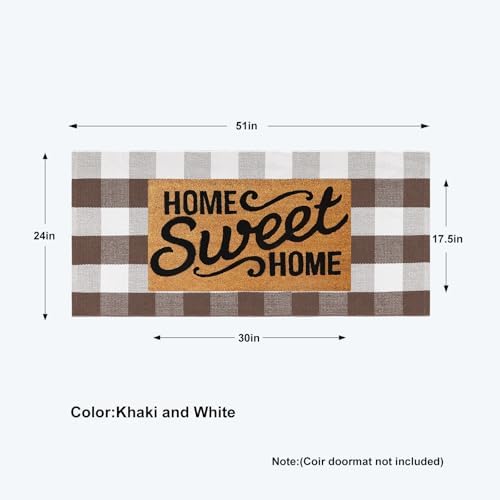 KIMODE Buffalo Plaid Front Door Mat 24x51