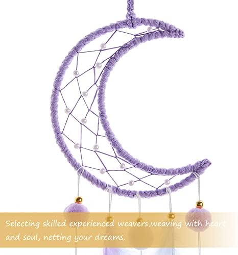 Pretty Jolly Purple Moon Kids Dream Catcher Wall Decor