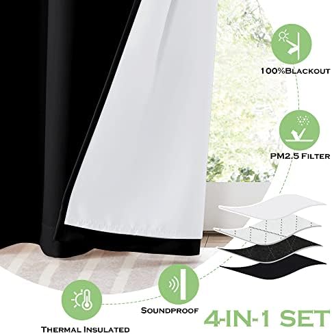 KGORGE 4-in-1 Soundproof Anti Dust Blackout Curtains 2 Panels