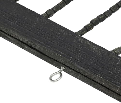 Handmade Wood Bead Curtain Door Panel Black
