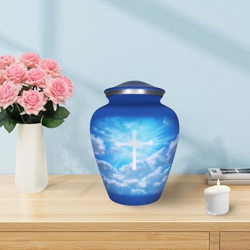 Celestial Cross Cremation Urn for Adult Ashes