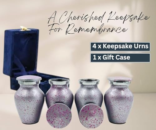 Eternal Serenity Mini Cremation Urn Purple Silver 3 Inch
