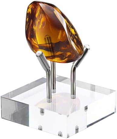 Hipiwe Acrylic Display Easel Stand for Fossils and Minerals Medium Silver