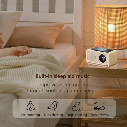 5-in-1 Bluetooth Speaker with Alarm Clock and Thermometer