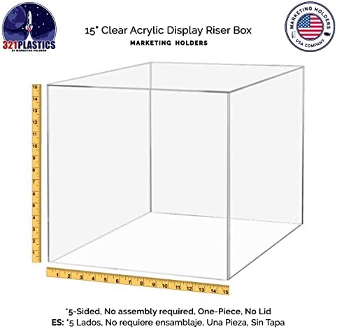 15 Inch Clear Acrylic Display Box with Open Side No Lid