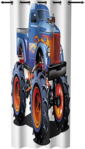 XISUNYA Doorway Curtains Privacy 39x78 Inches Blackout Panel Monster Truck Print