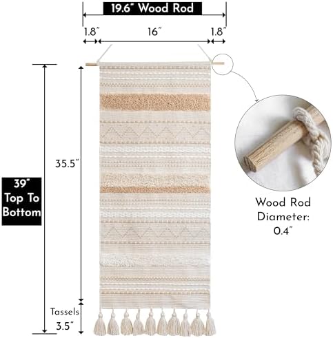 BlissBlush Boho Tassel Wall Hanging Tapestry