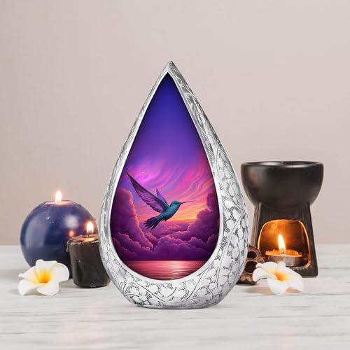 Blue Hummingbird Urn for Human Ashes 3 Inch