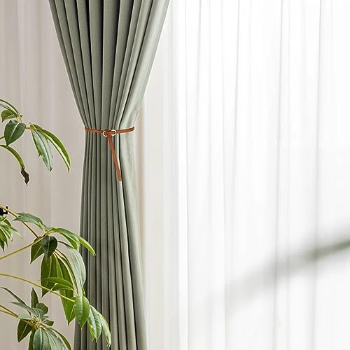 4 pcs Leather Curtain Holdbacks with Metal Buckle
