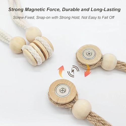 Magnetic Curtain Holdbacks Cream Style 2 Pack