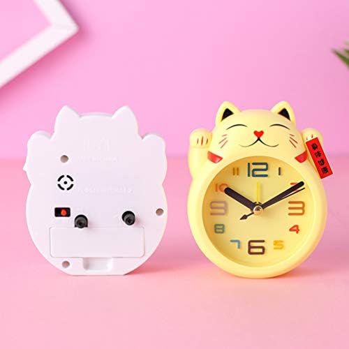 Wakauto Kids Cartoon Cat Alarm Clock with Large Display