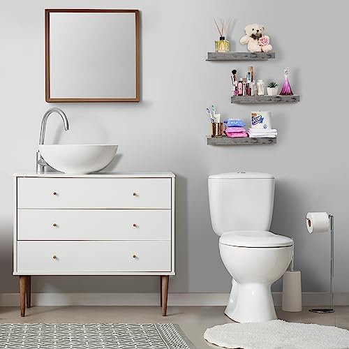 Sorbus Floating Shelves Wall Mount Gray 3 Pack