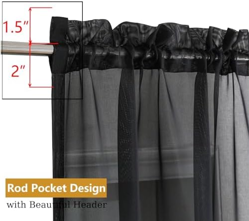 Airwill Sheer Curtains 84 Inches Length 2 Panel Set