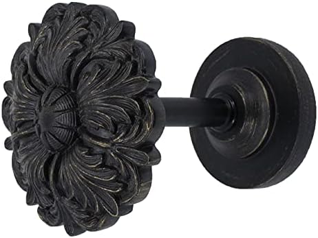 MERIVILLE 2 Pack Fleur Window Drapery Medallion Holdbacks Bronze with Gold