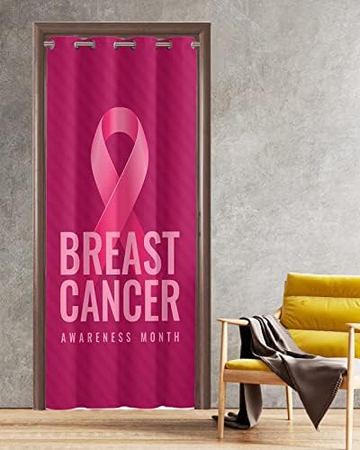 Breast Cancer Awareness Month Door Curtain - 54x78 Blackout Panels