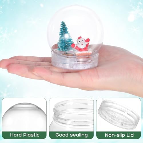 BESTOYARD 30 Pcs 3-Inch Clear Snow Globe Jar DIY Party Favor