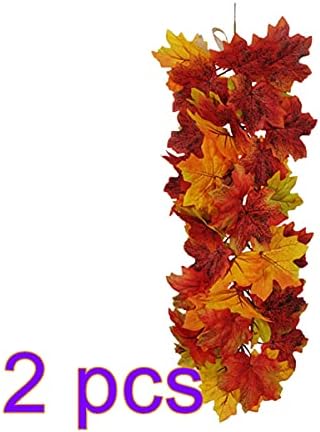 MSUIINT Fall Maple Leaf Swag Garland Wall Decor 2Pcs