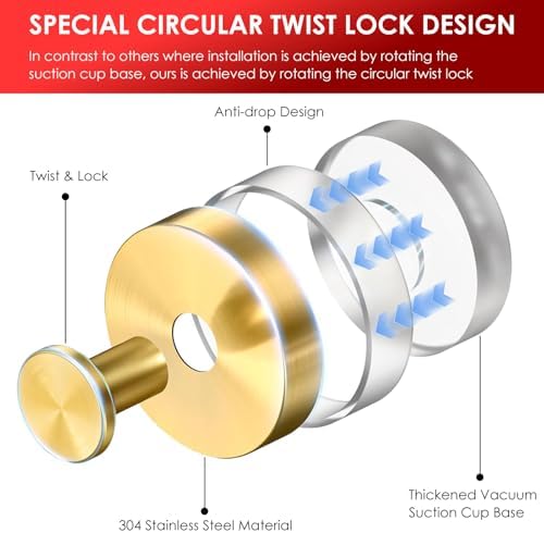22 LB Gold Wreath Hanger with Suction Cup Hook 2 Pack